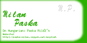 milan paska business card